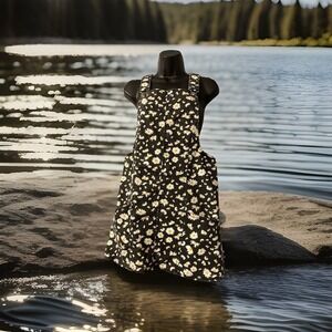 No Boundaries Daisy Print Overall Dress Romper Sz M Juniors 7-9‎ Y2K